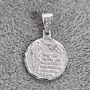925 Mexican Sterling Silver Guardian Angel Religious Medal Pendant Charm